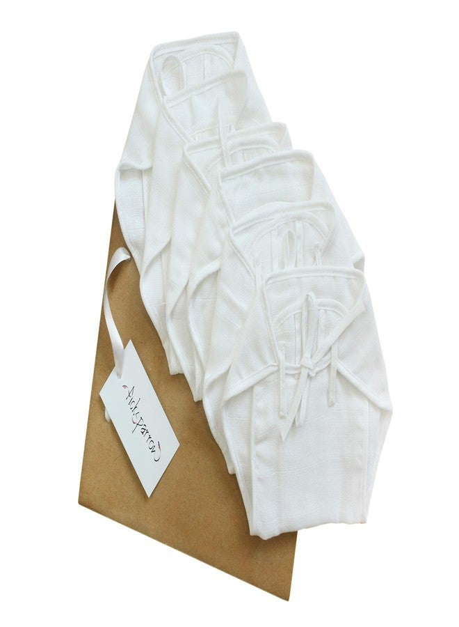 PICKSPARROW Pure Cotton Newborn Baby Clothes/Muslin Nappy/Langot (Pack of 6, Solid White) - Image 1