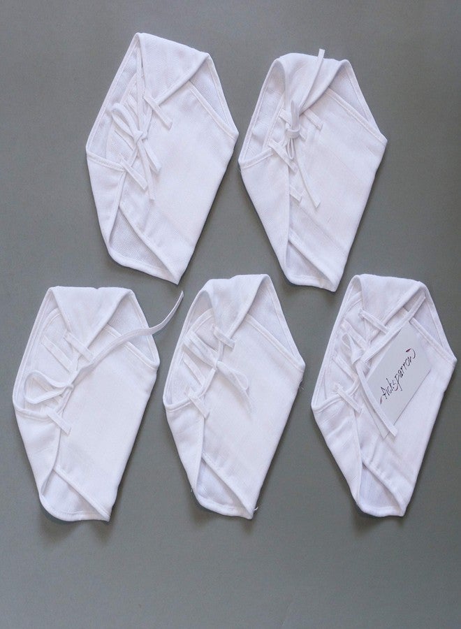 PICKSPARROW Pure Cotton Newborn Baby Clothes/Muslin Nappy/Langot (Pack of 6, Solid White) - Image 4