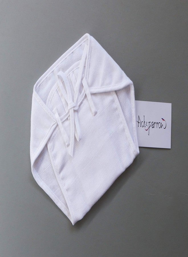 PICKSPARROW Pure Cotton Newborn Baby Clothes/Muslin Nappy/Langot (Pack of 6, Solid White) - Image 5