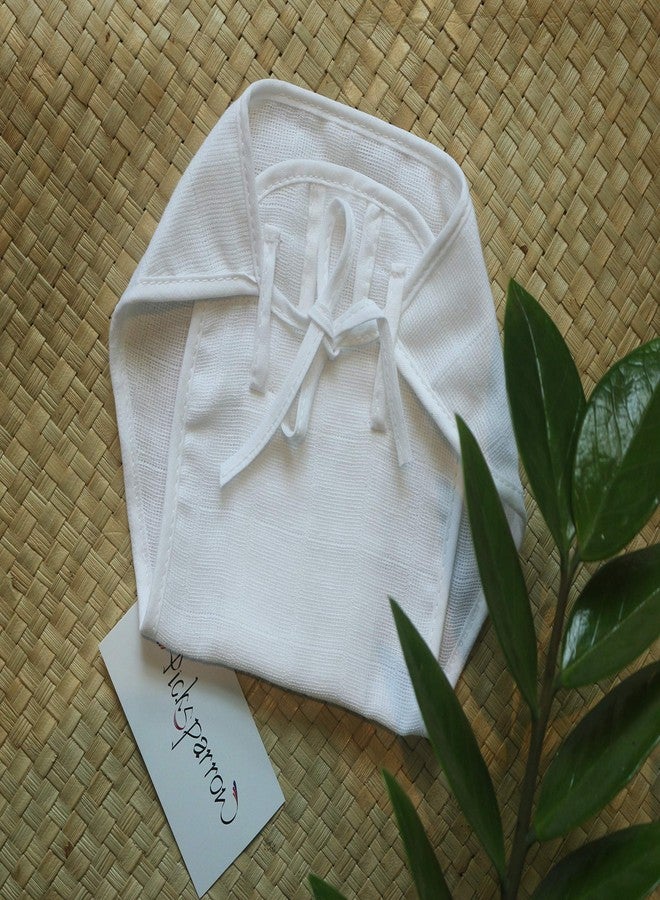 PICKSPARROW Pure Cotton Newborn Baby Clothes/Muslin Nappy/Langot (Pack of 6, Solid White) - Image 3