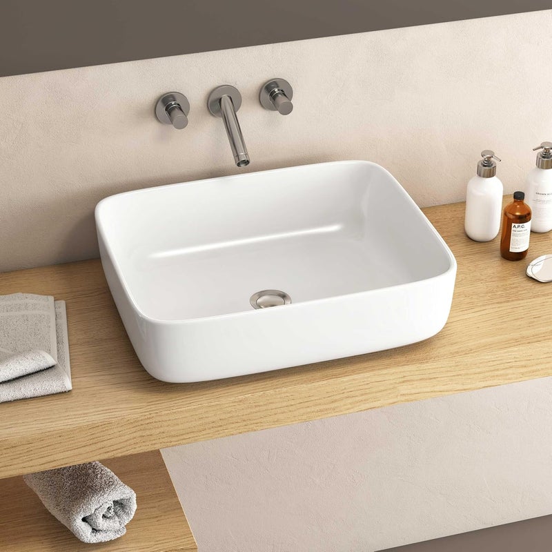 SYON Syon STEELA Premium Ceramic Table Top Wash Basin 20 inch x 16 inch  - Image 1
