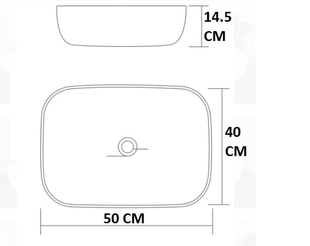 SYON Syon STEELA Premium Ceramic Table Top Wash Basin 20 inch x 16 inch  - Image 4