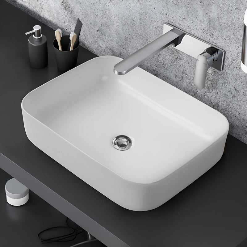 SYON Syon STEELA Premium Ceramic Table Top Wash Basin 20 inch x 16 inch  - Image 3