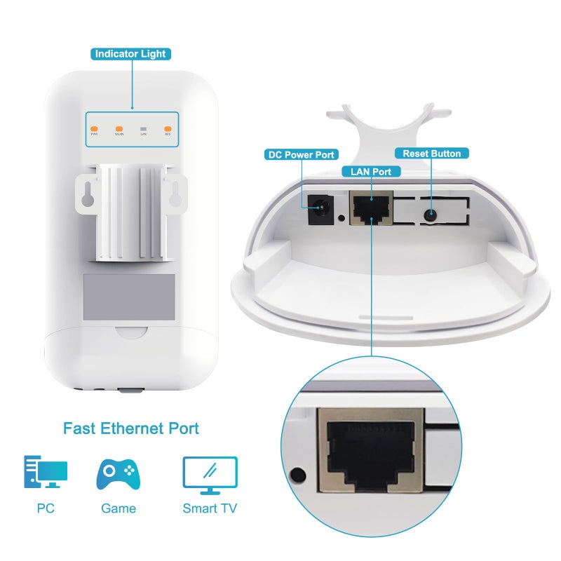 TODAAIR AC1200 Outdoor WiFi Extenderï¼ŒIP65 Weatherproofï¼ŒWiFi Booster and Signal Amplifierï¼ŒUp to 1200Mbps Dual Band WiFi Repeater ï¼ŒCovers Up to Least 3440 Sq. ft and 30 Devices - Image 3