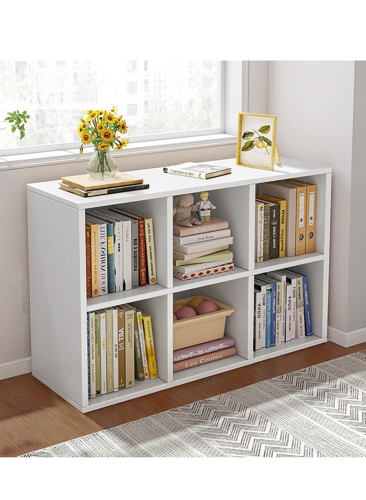 MIXDE 2 Tier 6 Cube High-Capacity Free-Standing Wood Bookcase Racks, Floor-to-Ceiling Home Storage Cabinets, Multi-Layer Low Lattice Cabinets, Multipurpose Display Organizer Shelf for Home Office - Image 1