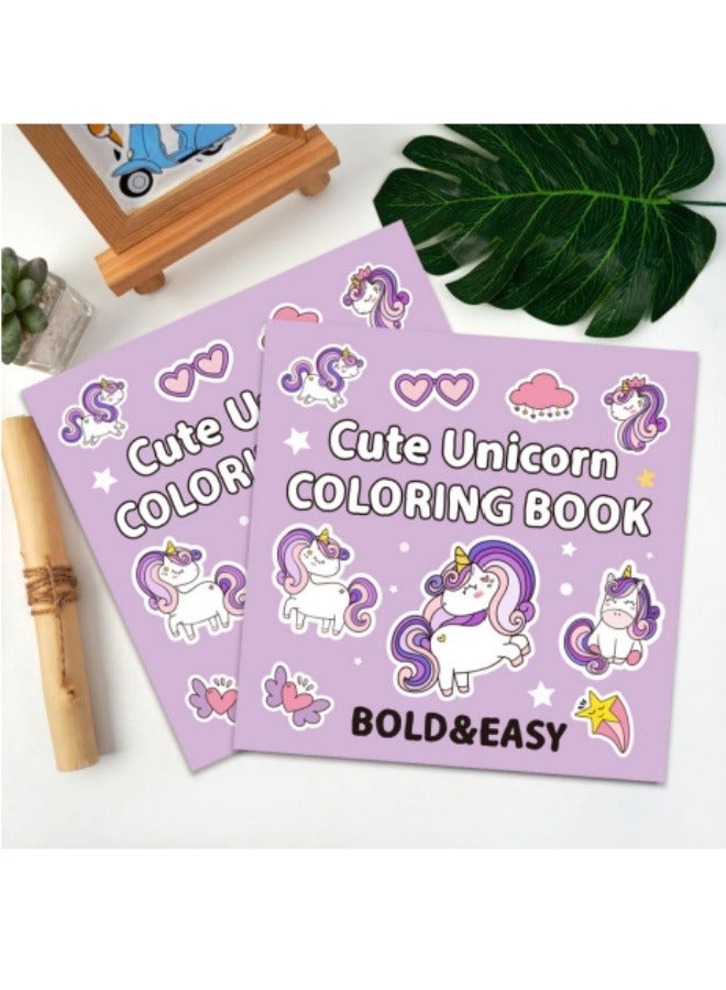 Cute Unicorn Coloring Book 40 Sheets Cartoon Doodle Coloring Book - Image 2
