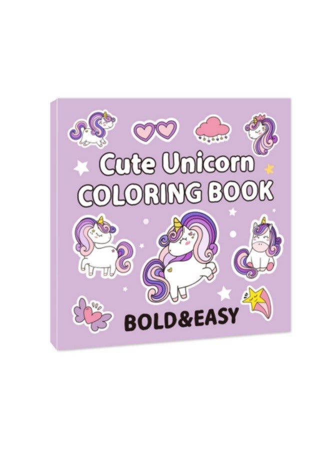 Cute Unicorn Coloring Book 40 Sheets Cartoon Doodle Coloring Book - Image 1