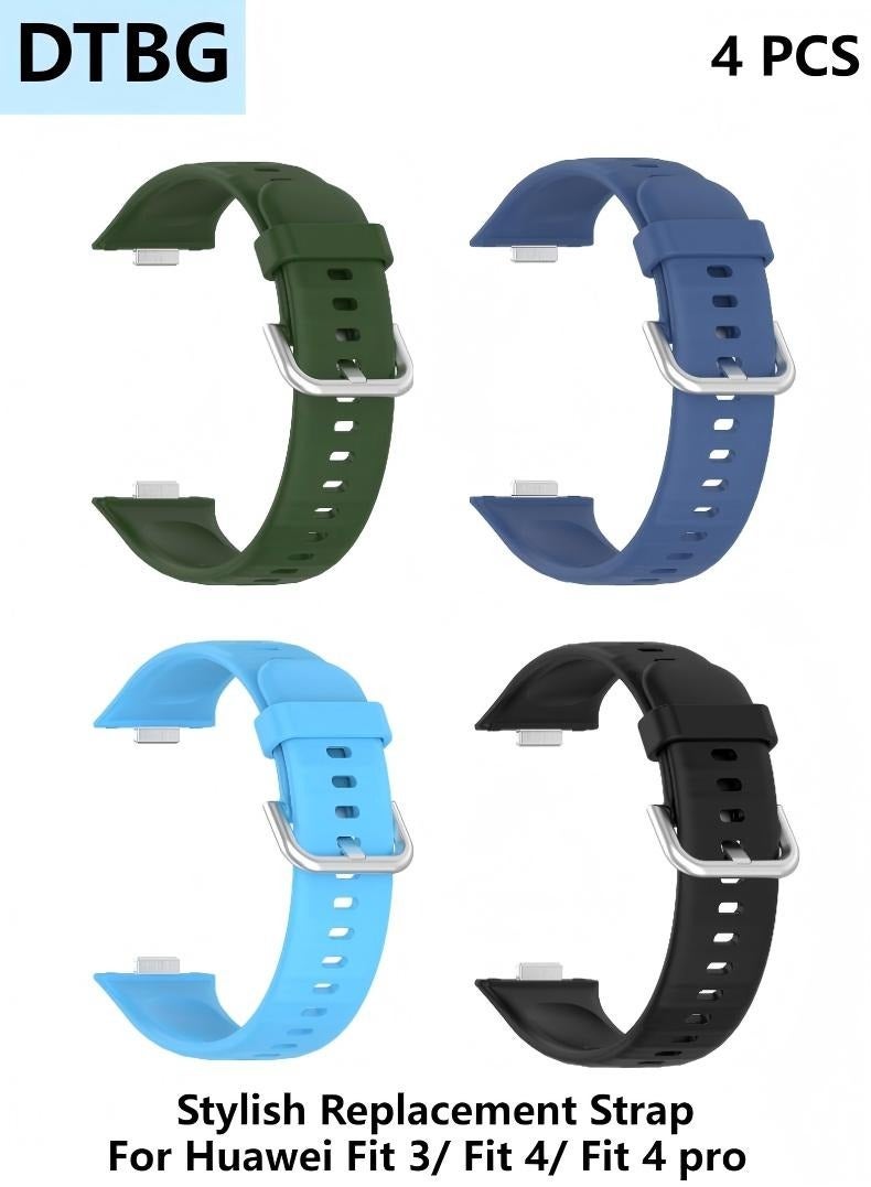 DTBG Soft Silicone Watch Straps, Suitable For Huawei Fit 3/ Fit 4/ Fit 4 pro , Waterproof, Breathable and Adjustable Sports Watch Straps  - Image 1