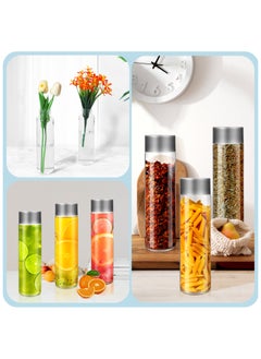 SKYLINK 6Pack 16oz Glass Juice Bottles with Silver Lids – 500ml Reusable Drink Bottles for Water, Smoothies, Beverages – Includes Cleaning Brush & Labels  - Image 4