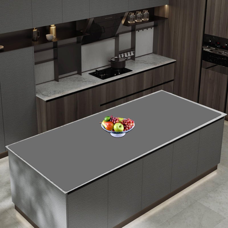 Ultibe 47.3''x23.6''(120cmx60cm) Extra Large Silicone Mat for Kitchen Counter, Heat Resistant Countertop Protector, Non-Slip Waterproof Kitchen Island Mat, Easy to Clean, Dark Gray - Image 1