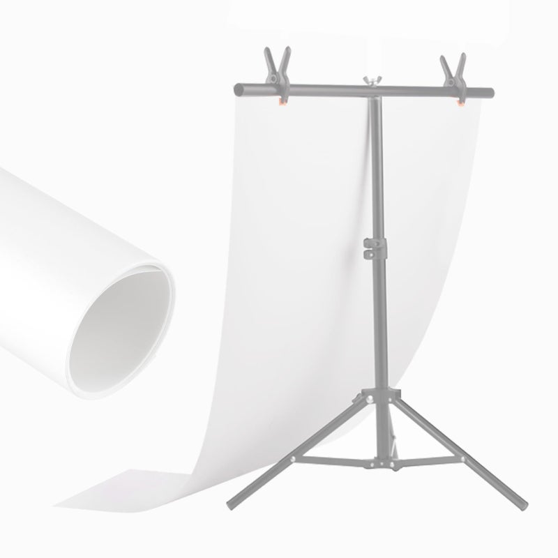 Meking 15.75x26.18 Inch PVC Backdrop, Matte & Reflective White Background Daul-Sided Vinyl Backdrops for Jewelry,Cosmetic,Makeup and Other Small Product Tabletop Photography - Image 1