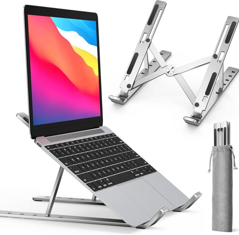 نينغبو حامل ألومنيوم مريح قابل للتعديل بـ 7 مستويات - قاعدة عالمية قابلة للطي للابتوب والتابلت - Image 1