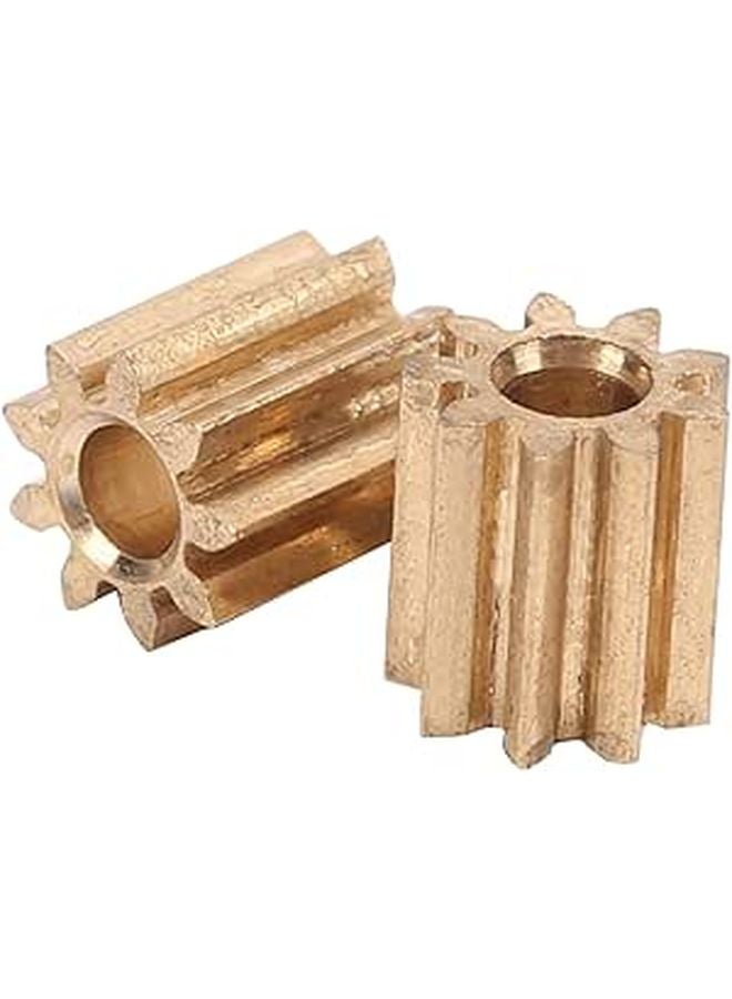 Brass Motor Pinion Gear 9 Teeth 2 Pack For DIY Engine Projects Easy Install - Image 1
