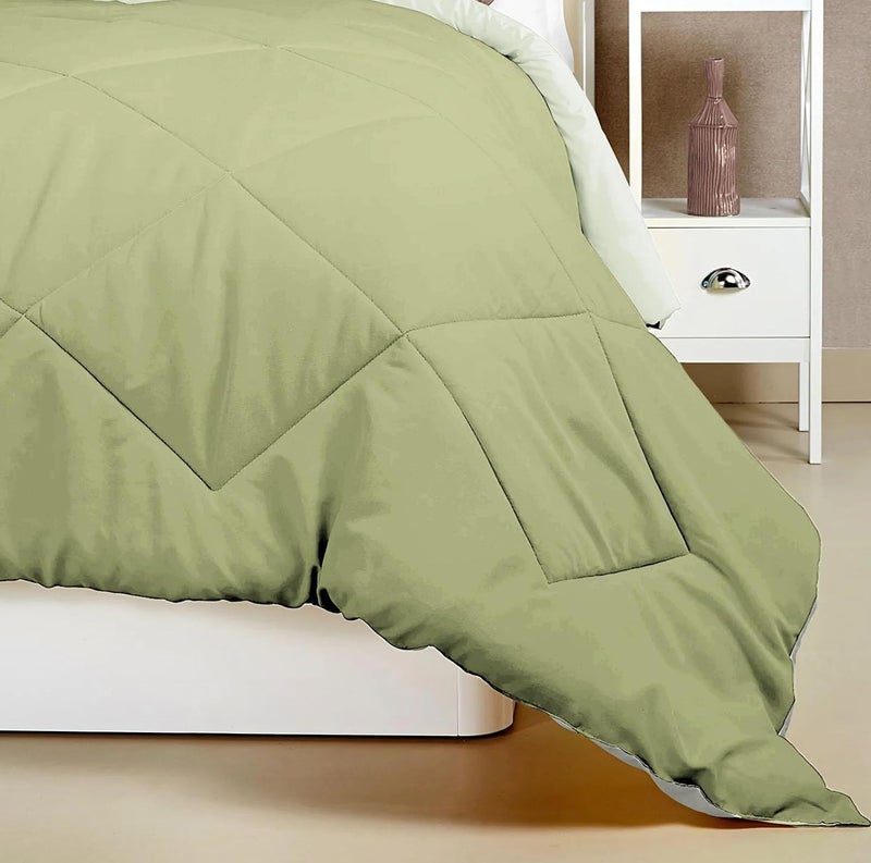 Status Contract Reversible Solid Comforter Summer AC Blanket/Double Bed Blanket for Winter/Double/GSM- 220/SIZE -220 x 215 cm (Green) - Image 2