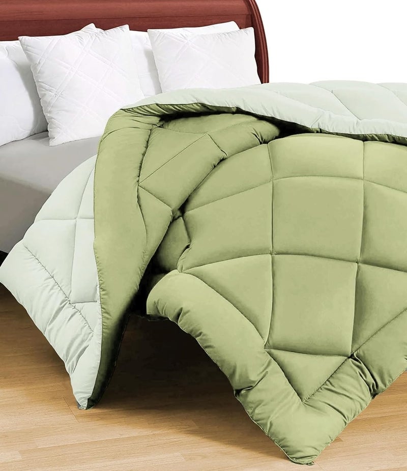 Status Contract Reversible Solid Comforter Summer AC Blanket/Double Bed Blanket for Winter/Double/GSM- 220/SIZE -220 x 215 cm (Green) - Image 5