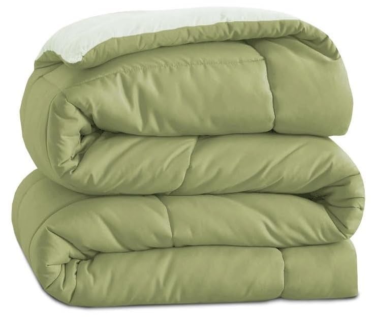 Status Contract Reversible Solid Comforter Summer AC Blanket/Double Bed Blanket for Winter/Double/GSM- 220/SIZE -220 x 215 cm (Green) - Image 4