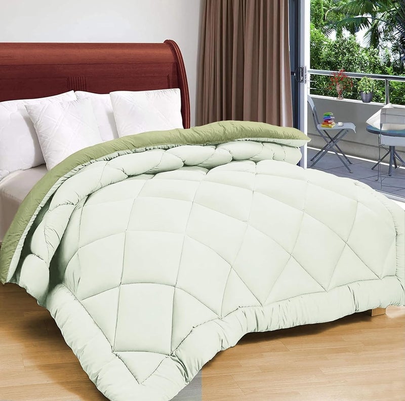 Status Contract Reversible Solid Comforter Summer AC Blanket/Double Bed Blanket for Winter/Double/GSM- 220/SIZE -220 x 215 cm (Green) - Image 3