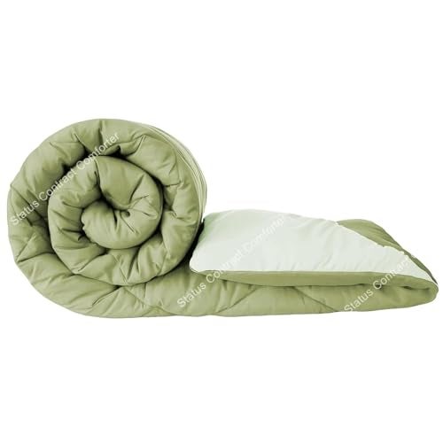 Status Contract Reversible Solid Comforter Summer AC Blanket/Double Bed Blanket for Winter/Double/GSM- 220/SIZE -220 x 215 cm (Green) - Image 1