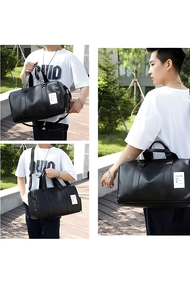 Warme PU Sports Gym Bag with Shoes Compartment for sports bag Duffle Bag Business Bag Workout Travel Bag Duffle Bag for Travelling handbag for men and women - Image 2