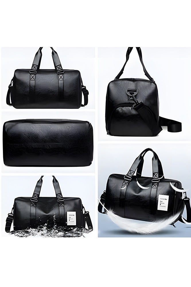 Warme PU Sports Gym Bag with Shoes Compartment for sports bag Duffle Bag Business Bag Workout Travel Bag Duffle Bag for Travelling handbag for men and women - Image 3