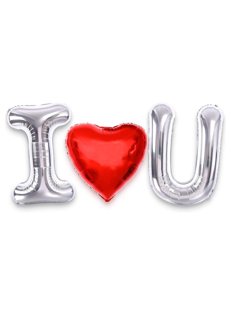 KATCHON Silver I Love You Balloons for Romantic Decorations Special Night  - Image 1