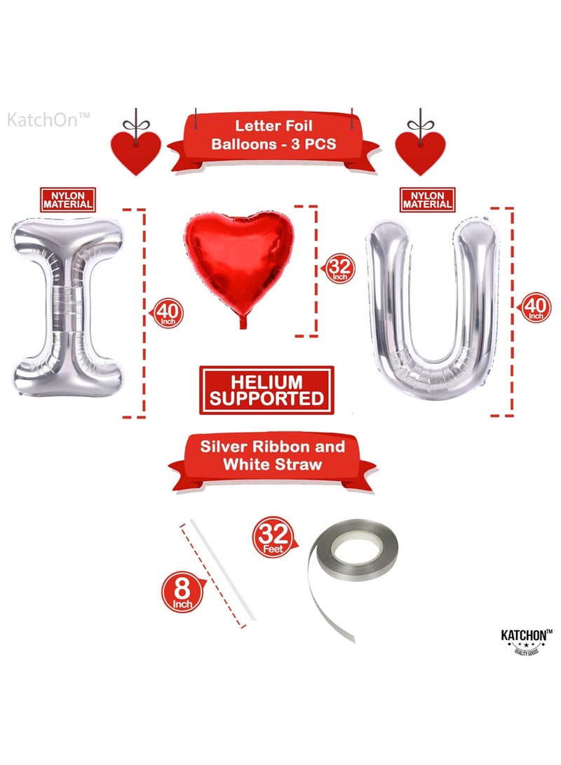 KATCHON Silver I Love You Balloons for Romantic Decorations Special Night  - Image 2