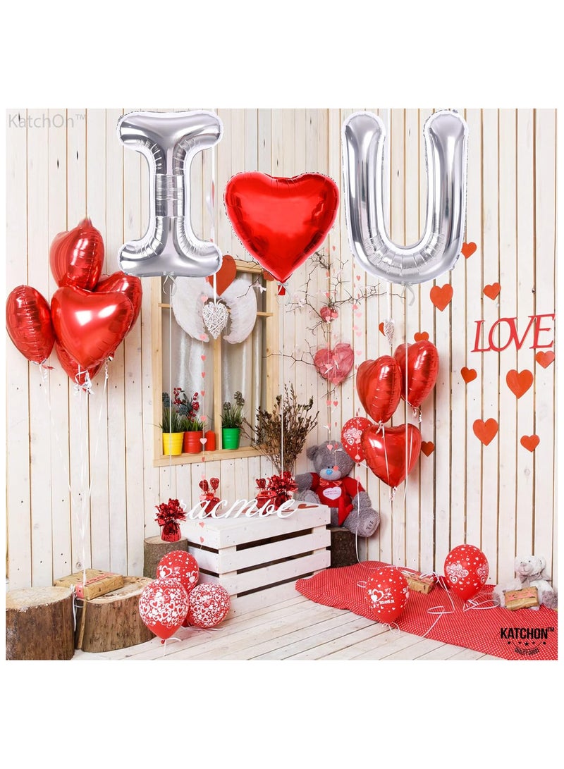 KATCHON Silver I Love You Balloons for Romantic Decorations Special Night  - Image 3