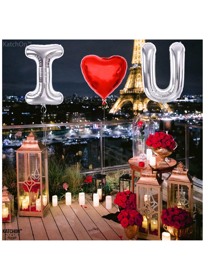 KATCHON Silver I Love You Balloons for Romantic Decorations Special Night  - Image 4