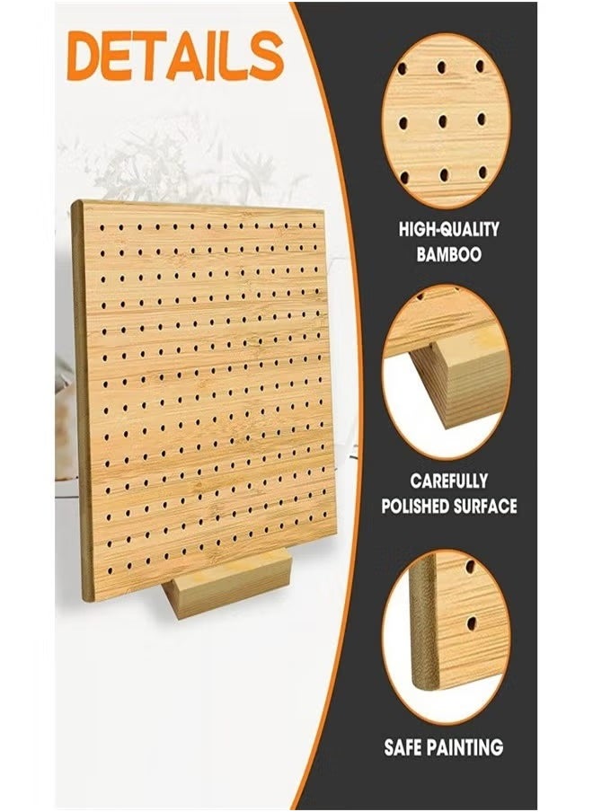 XiuWoo Weaving DIY Tool Crochet Hook Loom Square Weaving Hook Board, Wood Lock Board Crochet Lock Board, Craft Accessories Knitting Board Full Set Kit  - Image 3