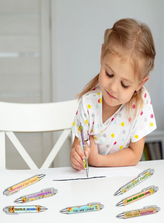 Idealmuzik Sunflower Pens Set - Bright Sunshine -Themed Ballpoint Pens for Girls, Teachers, and Flower Lovers - Smooth Writing Stationery for School, Office, or Journaling - Thanksgiving Christmas New Year Gifts - Image 5
