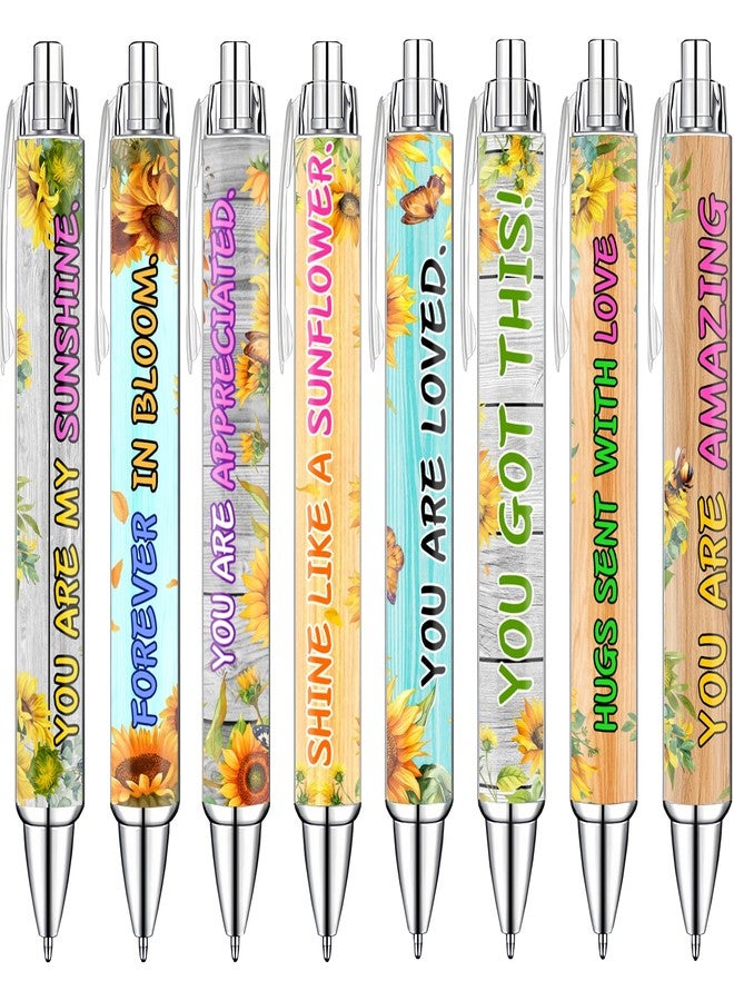 Idealmuzik Sunflower Pens Set - Bright Sunshine -Themed Ballpoint Pens for Girls, Teachers, and Flower Lovers - Smooth Writing Stationery for School, Office, or Journaling - Thanksgiving Christmas New Year Gifts - Image 1