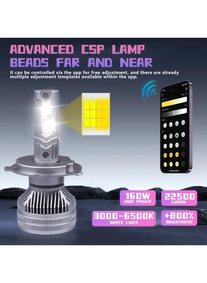 Conpex RX10 H11 3-Color LED Headlight Bulbs with Bluetooth App Control – 16000 Lumens, 160W, 4300K / 6000K Color Temperature - Image 5
