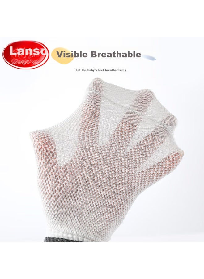 LANG SHA Langsha Children's Socks Boys Summer Mesh Campus Student White Socks Teenage Mid-tube Casual Sports Cotton Socks - Image 1