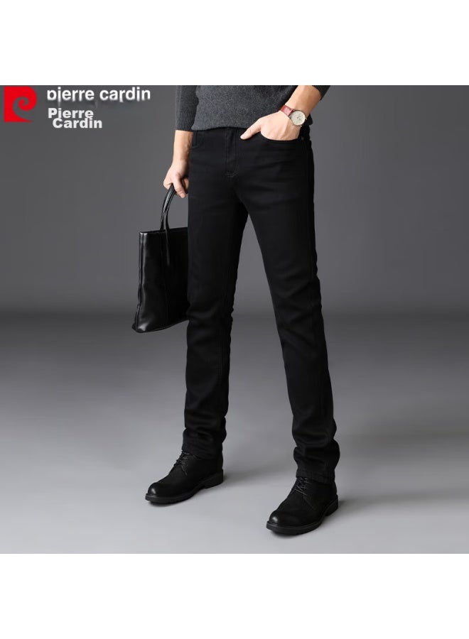 pierre cardin بناطيل طويلة رجالية من بيير كاردان قطن ربيعي ضيق وعصري وأنيق باللون الأسود 33 - Image 4