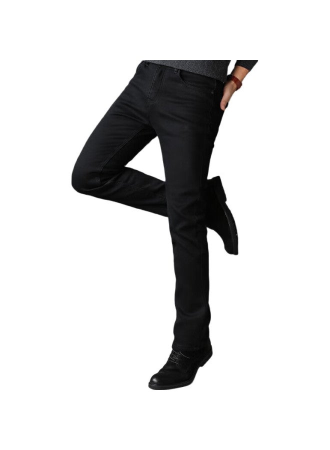 pierre cardin بناطيل طويلة رجالية من بيير كاردان قطن ربيعي ضيق وعصري وأنيق باللون الأسود 33 - Image 1