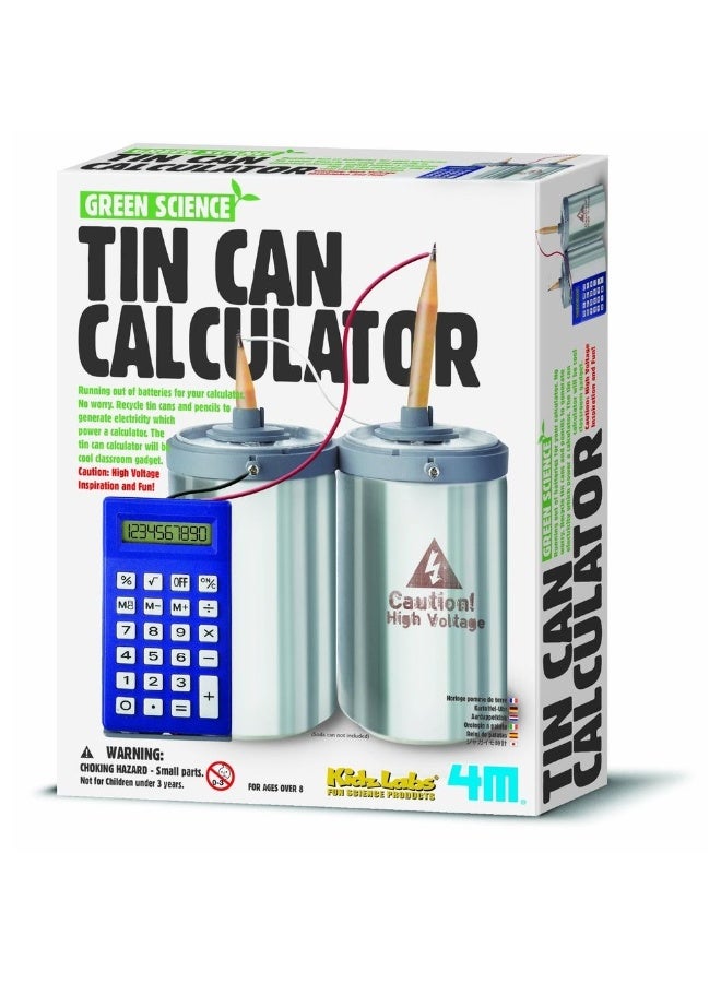 4m 4M - KidzLabs Green Science Tin Can Calculator - 03360  - Image 1