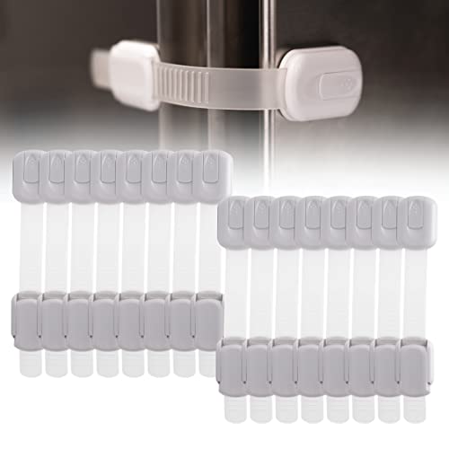 Inaya 16-Pack Child Proof Locks for Cabinet Doors, Drawers, Fridge, Toilet Seat, Dishwasher, Trash Can, Cupboard - 3M Adhesive - No Drilling - Baby Proofing Cabinet Locks - Image 1