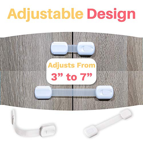 Inaya 16-Pack Child Proof Locks for Cabinet Doors, Drawers, Fridge, Toilet Seat, Dishwasher, Trash Can, Cupboard - 3M Adhesive - No Drilling - Baby Proofing Cabinet Locks - Image 4