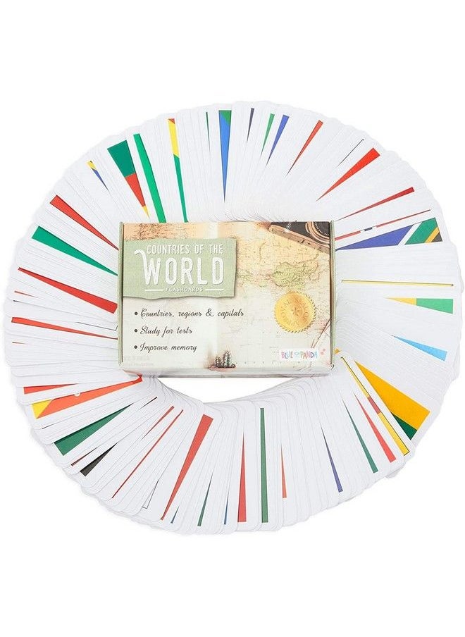 Blue Panda - 205 Countries Of The World Flags Flash Cards For Kids Country Continent Capitals Geography Education (2.5 X 3.5 In) - Image 1
