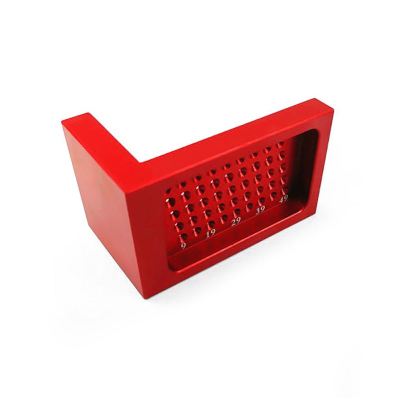 Woodworking Scriber Ruler: 1pc Red Aluminium Alloy - High Precision Calibration, Long Service Life Mini Marking Tool for Carpentry DIY Projects - Image 1