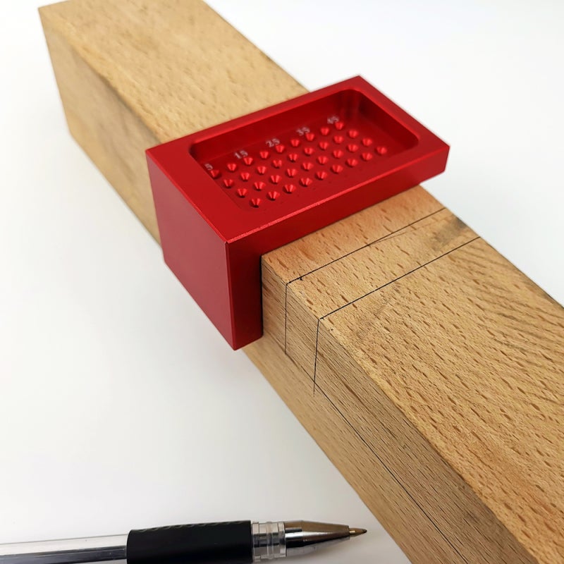 Woodworking Scriber Ruler: 1pc Red Aluminium Alloy - High Precision Calibration, Long Service Life Mini Marking Tool for Carpentry DIY Projects - Image 4