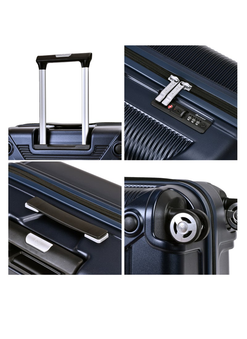 eminent Hard Case Travel Bag Large Luggage Trolley Polycarbonate Lightweight Suitcase 4 Quiet Double Spinner Wheels With Tsa Lock KJ97 Night Blue  - Image 4