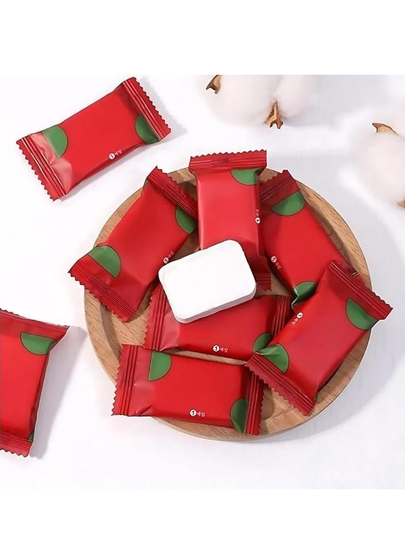 مناديل ورقية كبيرة للاستعمال مرة واحدة من القطن الخالص المضغوط محمولة للسفر  احمر - Image 2