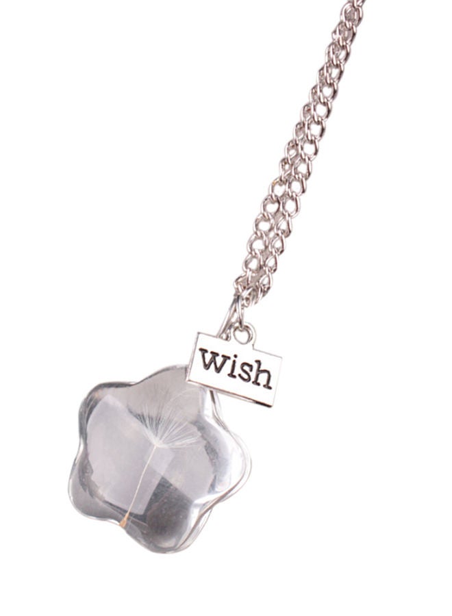 NIBEMINENT Geometric Rhinestone Dandelion Inlaid Sweater Pendant Necklace