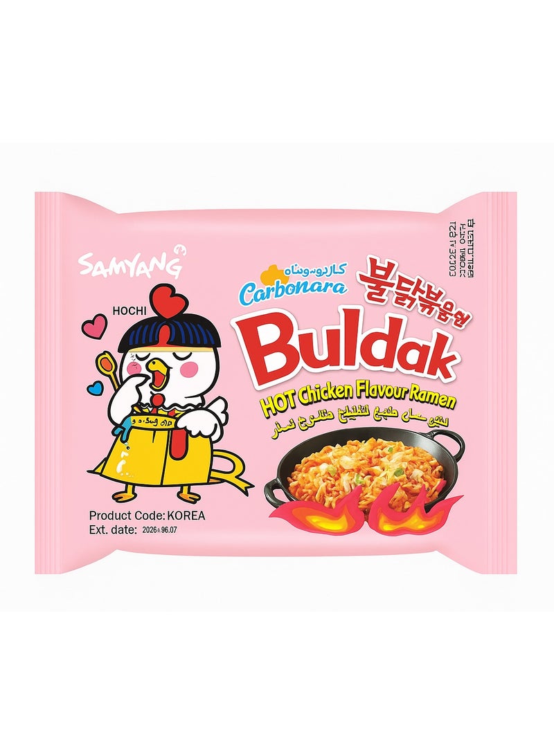 Buldak Korean noodles carbonara spicy chicken flavor 130g 
