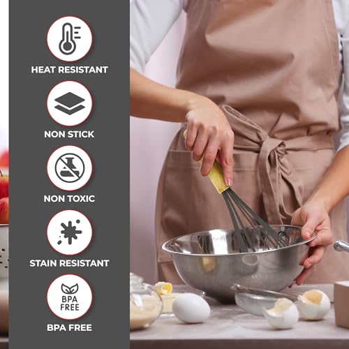 Kaluns 50 PCS Silicone Kitchen Utensils Set Complete Kitchen Set - 800°F Heat Resistant Non-Stick Premium Cooking Utensils W Wooden Handles - Can Opener, Masher, Turner, Silicone Spatula Set - Image 5