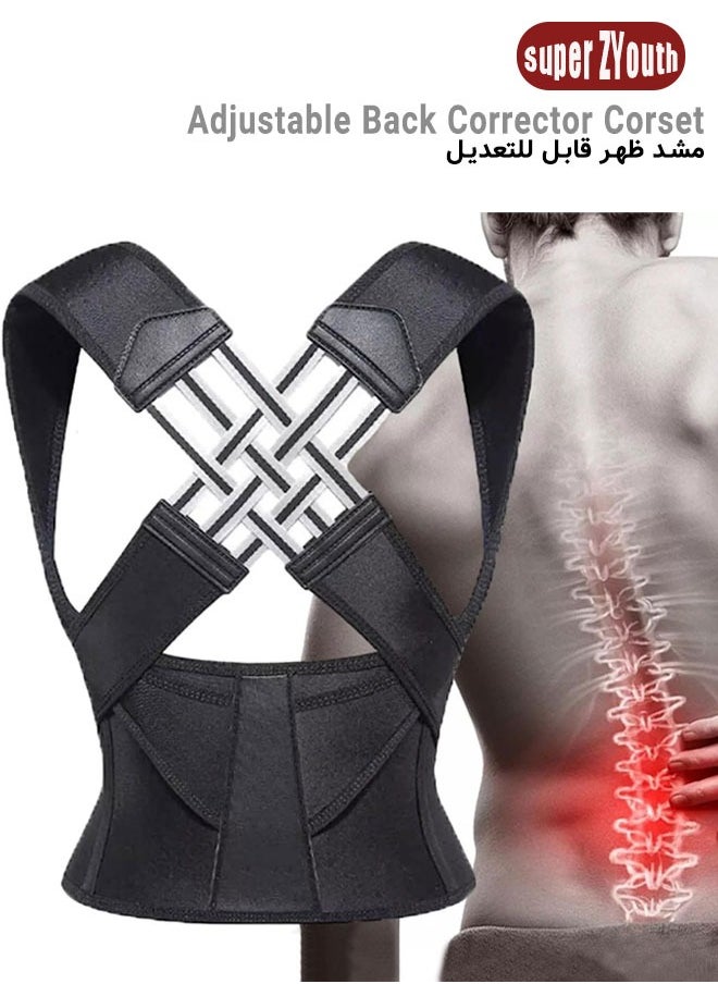 Super ZYouth Back Brace and Posture Corrector Back Straightener Belt Back Support Helps Hunchback Correction and Relieve Shoulder Neck Back Pain  - Image 1