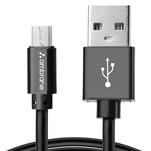 Ambrane 2.4A Fast Charging Cable Output Cable with Micro to USB for Mobile, Neckband, True Wireless Earphone Charging, 480mbps Data Sync Speed, 1m Length (ACM - AZ1, Black) - Image 1