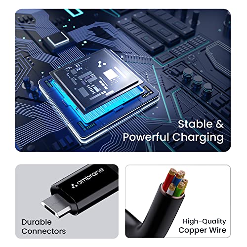 Ambrane 2.4A Fast Charging Cable Output Cable with Micro to USB for Mobile, Neckband, True Wireless Earphone Charging, 480mbps Data Sync Speed, 1m Length (ACM - AZ1, Black) - Image 4