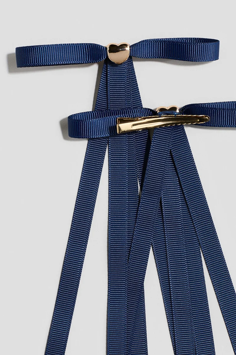 اتش اند ام مشبك للشعر مزين بفيونكة - عبوة من قطعتين